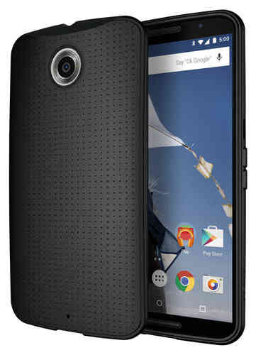 Flexi Mesh Textured Anti Shock Case for Google Nexus 6 - Black