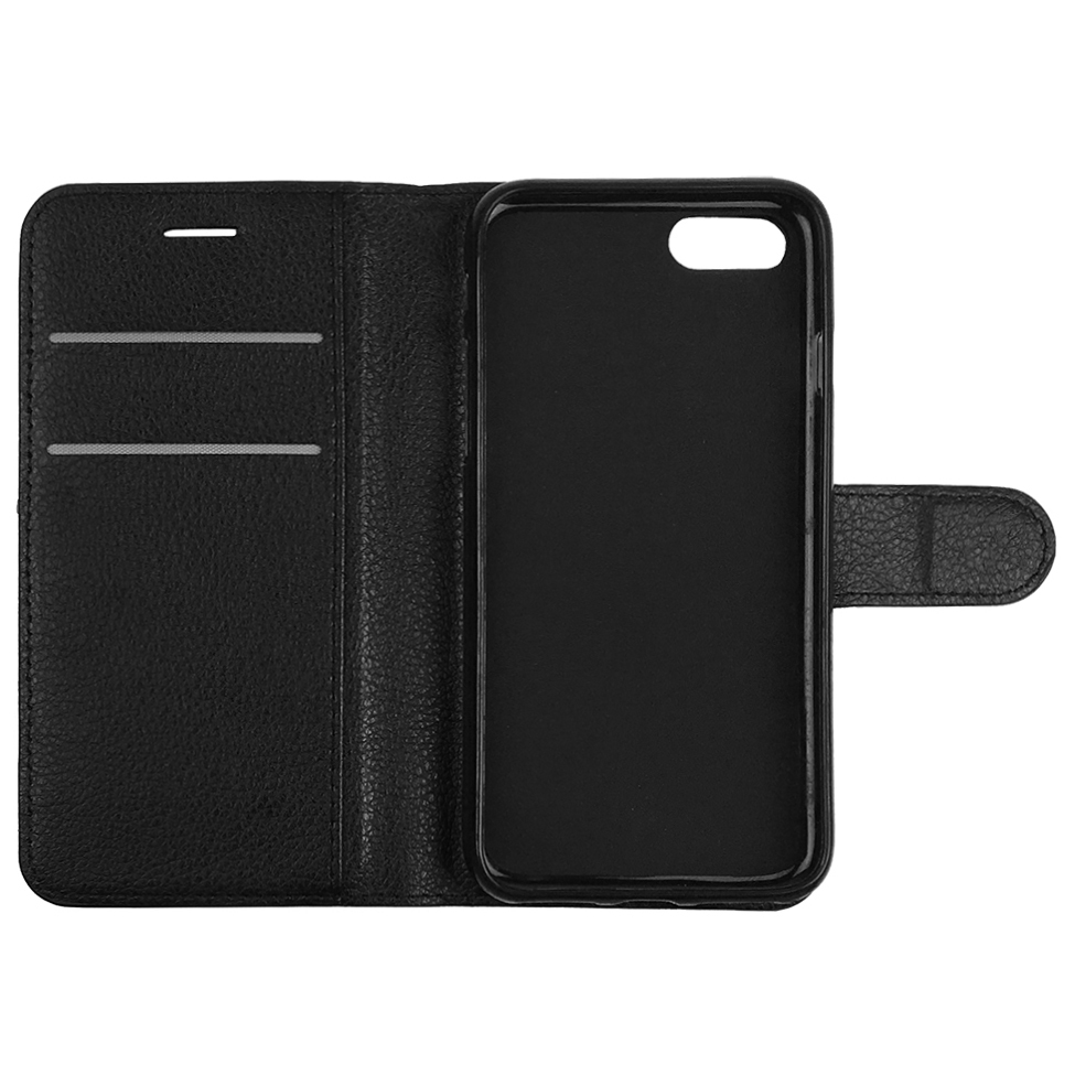 Leather Wallet Case & Card Holder - Apple iPhone 8 / 7 (Black)