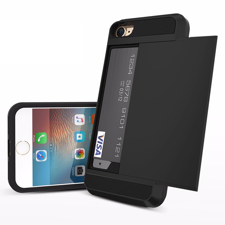 Tough Armour Card Holder Case - Apple iPhone 8 / 7 (Black)