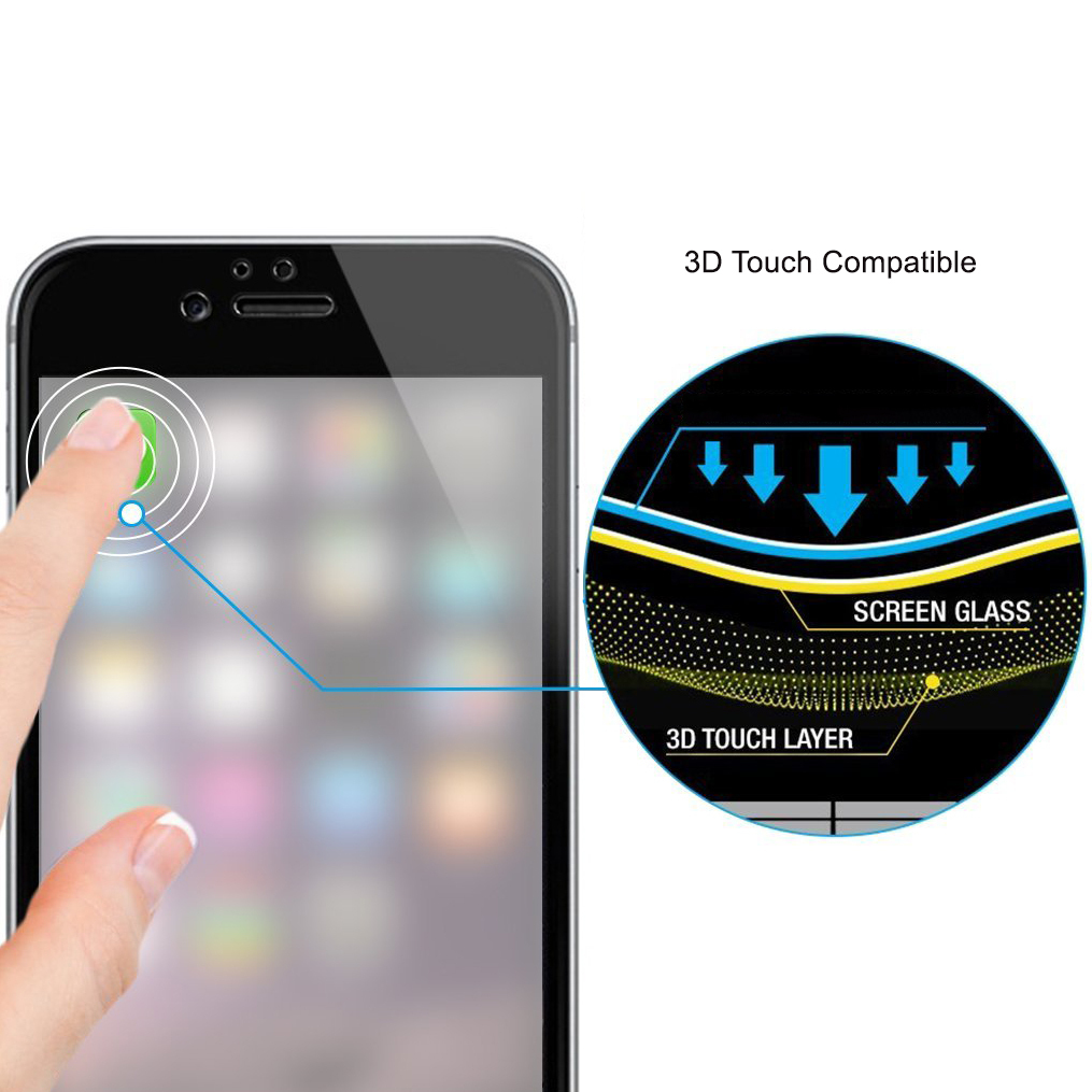 Curved Tempered Glass Screen Protector - iPhone 6s (Black)