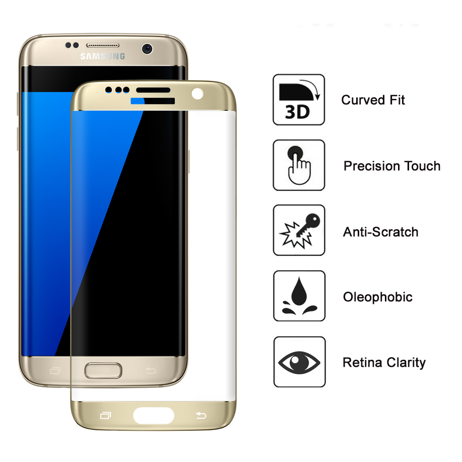 Gold 3D Tempered Glass Screen Protector Samsung Galaxy