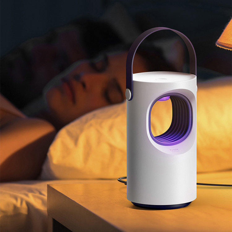 Baseus Purple Vortex LED & Silent USB Mosquito Killer Lamp - White