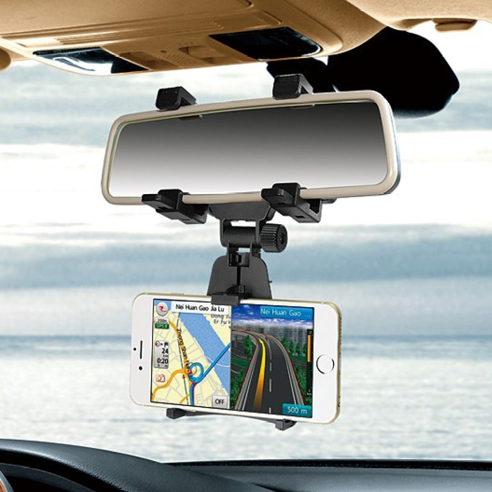 Car Rear View Mirror Mount & Universal Phone Holder