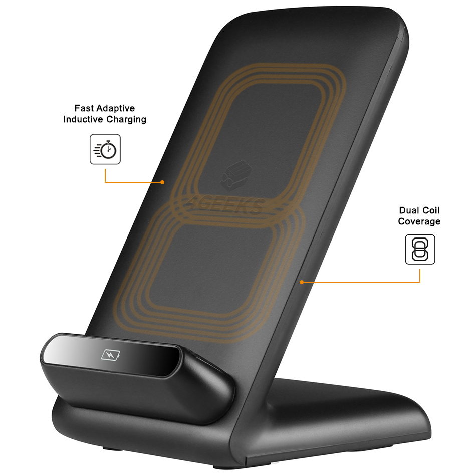 10W Fast Qi Wireless Charging Stand for Mobile Phones
