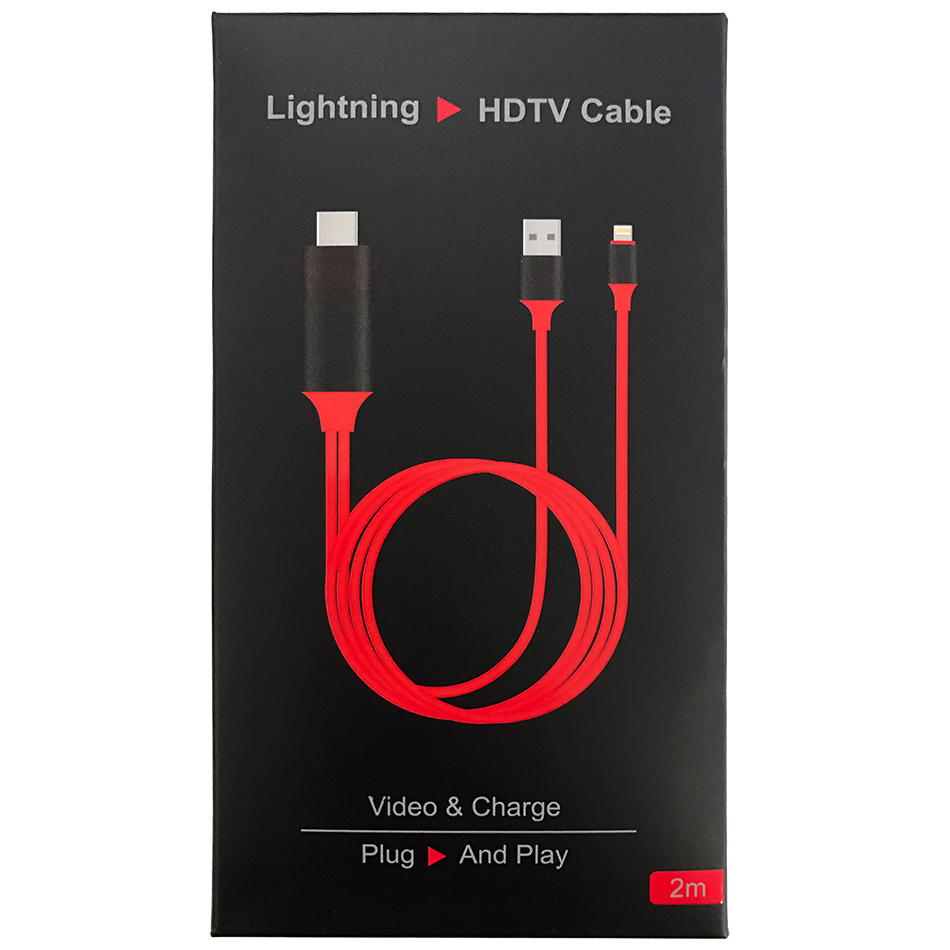 2m Lightning to HDMI Cable Set & HDTV Adapter for iPhone / iPad