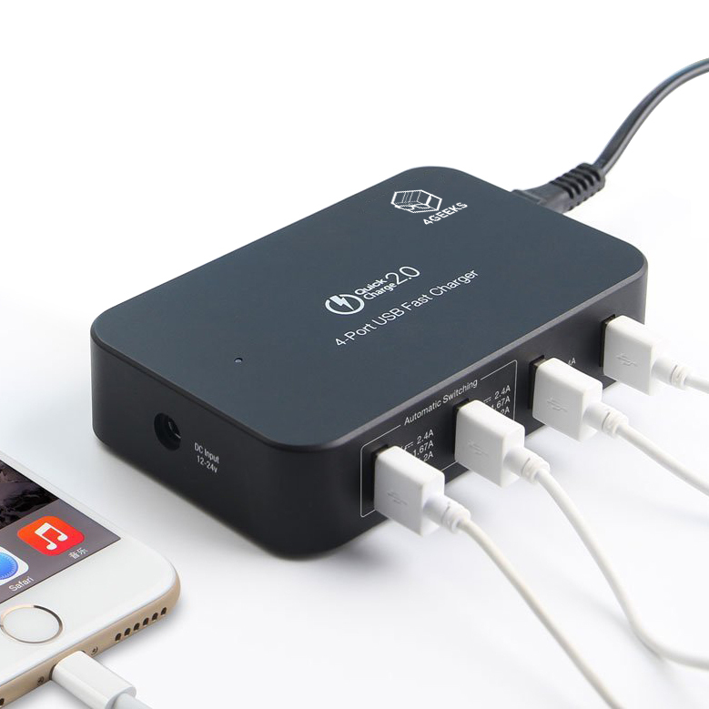 58W 4Port Fast Charging USB Hub Charger + Quick Charge 2.0