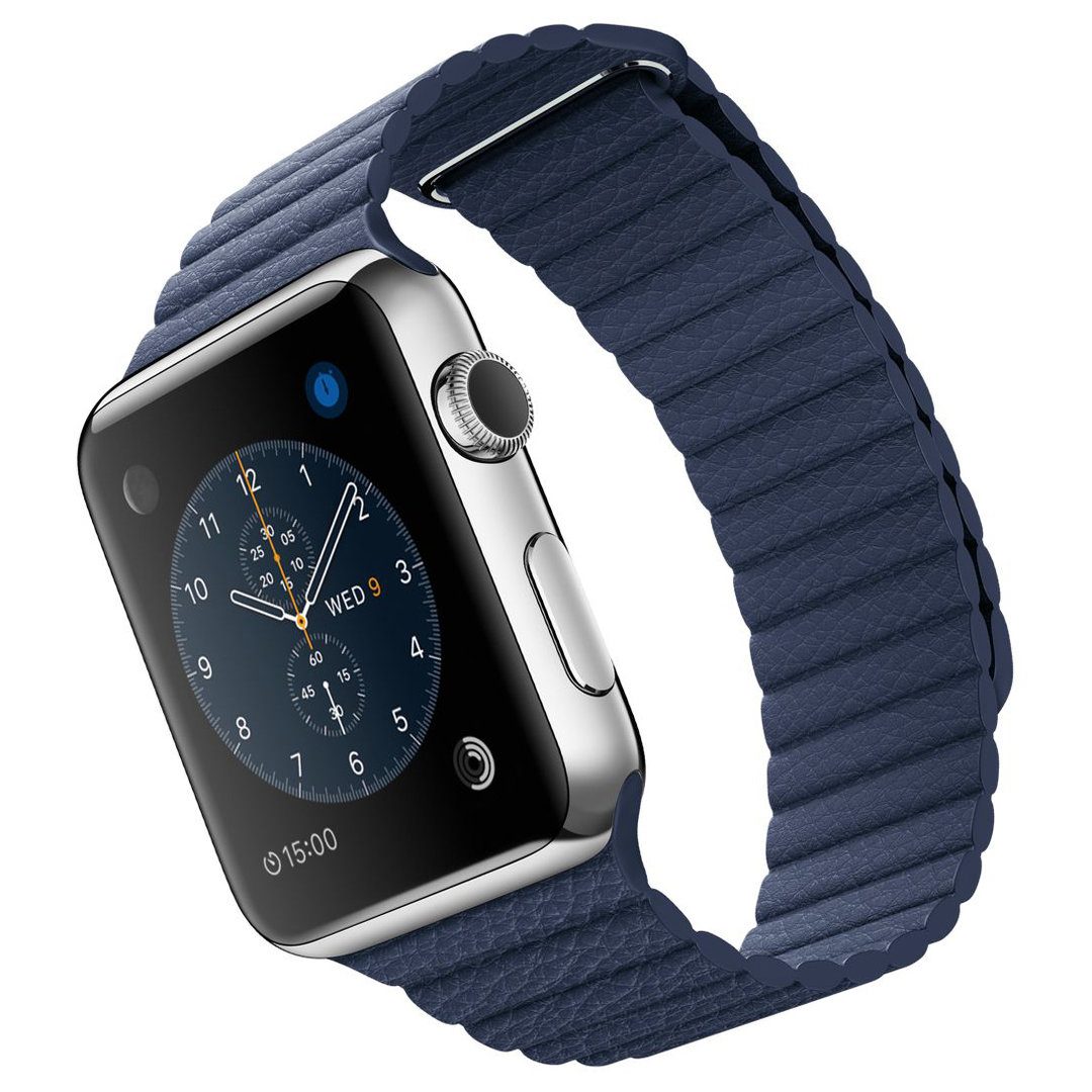 apple watch blue leather loop