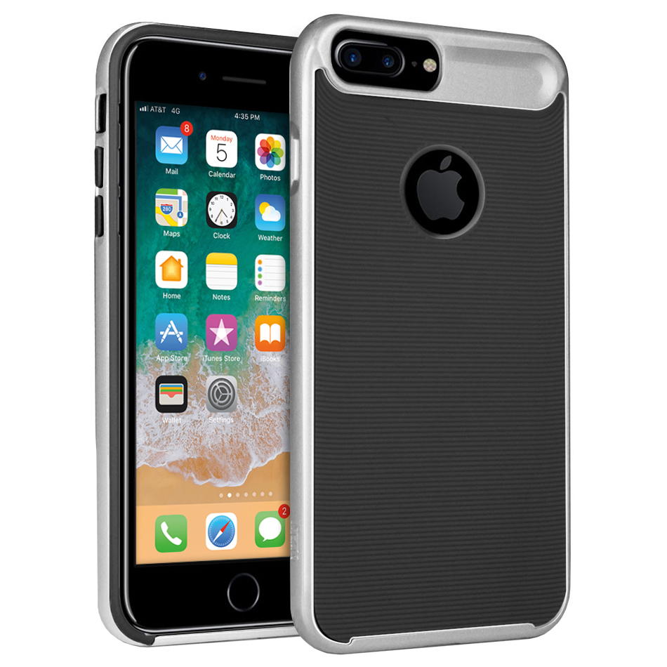 Orzly AirFrame Bumper Case iPhone 8 Plus / 7 Plus (Silver)