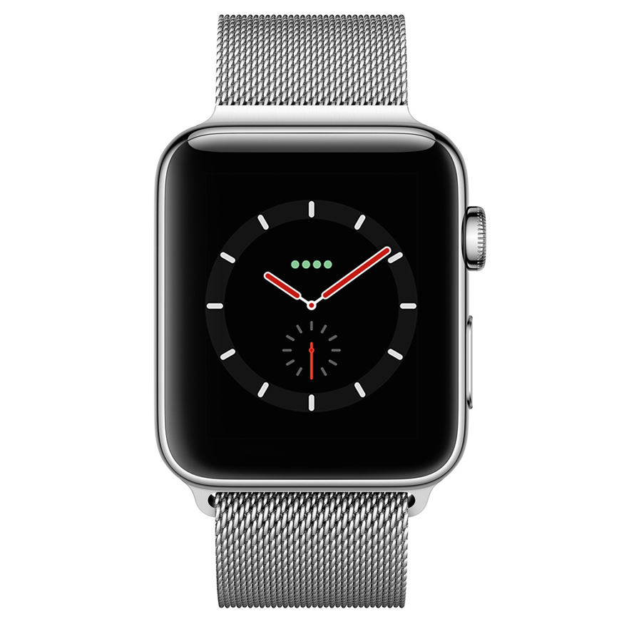 black milanese loop on silver apple watch
