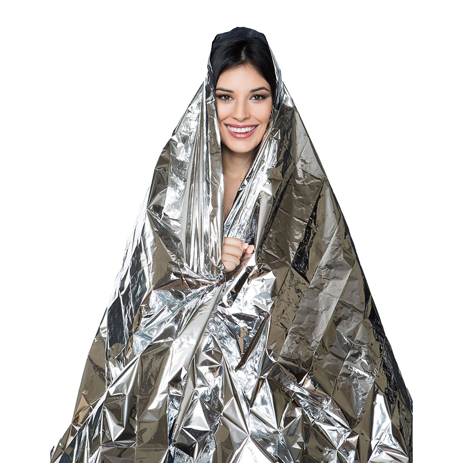 Emergency Outdoor Survival Mylar Thermal Blanket (Silver)