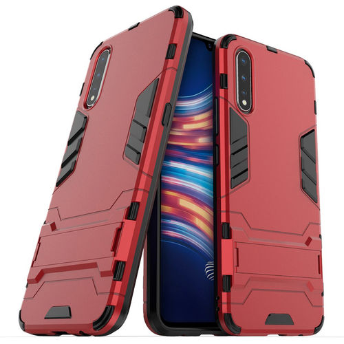 Slim Armour Tough Shockproof Case & Stand for Vivo S1 - Red