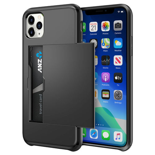 Tough Armour Slide Case & Card Holder for Apple iPhone 11 Pro Max - Black