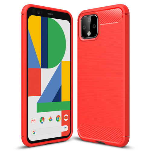 Flexi Slim Carbon Fibre Case for Google Pixel 4 - Brushed Red