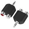3.5mm Auxiliary Jack to RCA (Female) Audio Splitter Adapter (2-Pack)