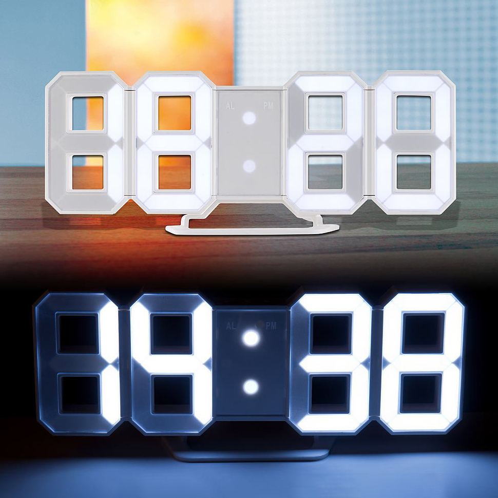 Large 3d Led Wall Clock Digital Display Alarm 12 24 Hour