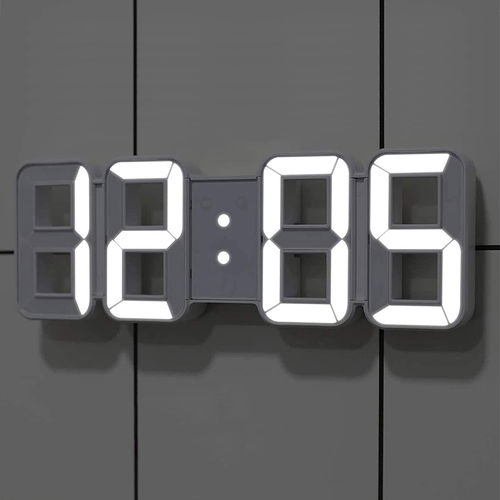 Large 3D LED Wall / Desk Clock / 12-24 Hour Digital Display / Snooze Alarm