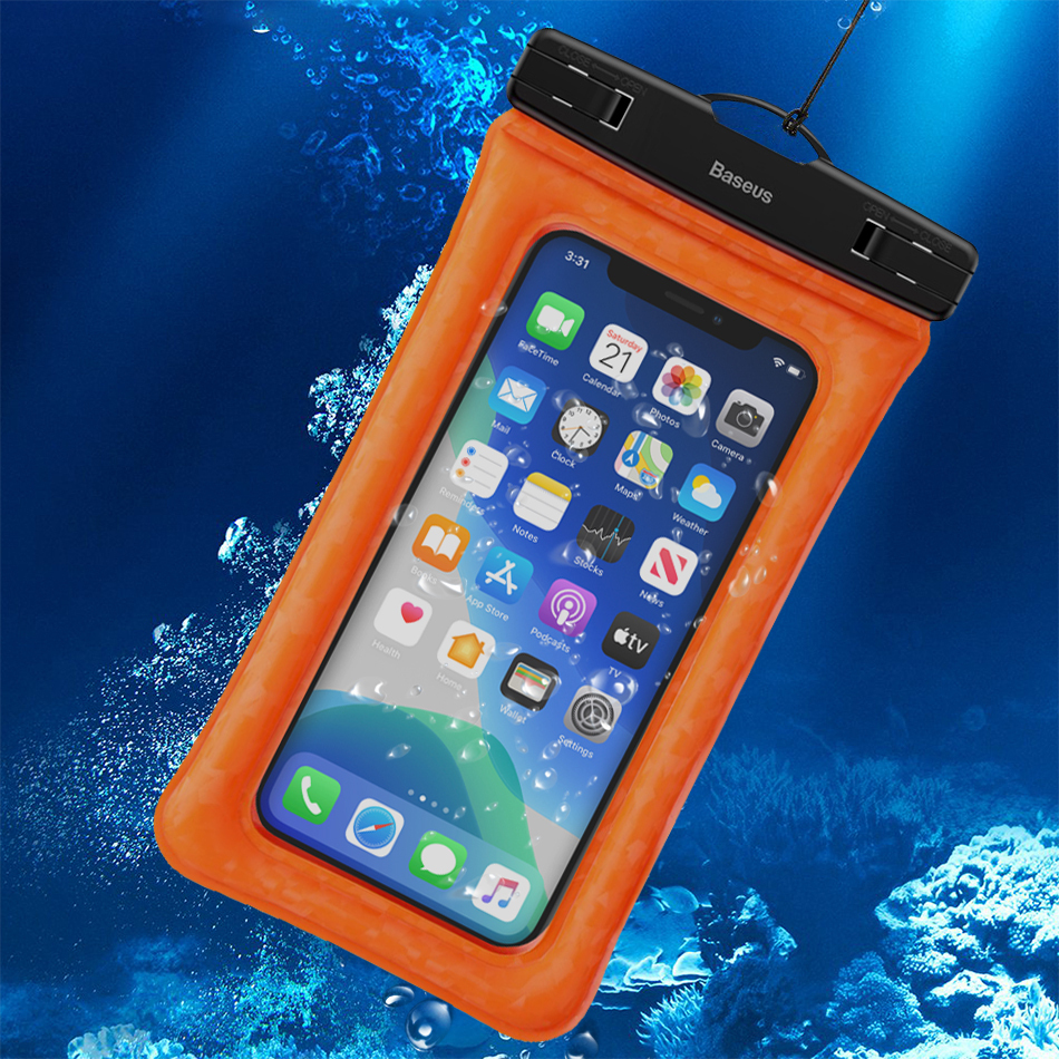 Baseus IPX8 Air Cushion Waterproof Case Bag for iPhone (Orange)