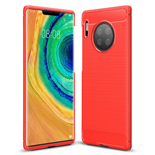 Flexi Slim Carbon Fibre Case for Huawei Mate 30 Pro - Brushed Red