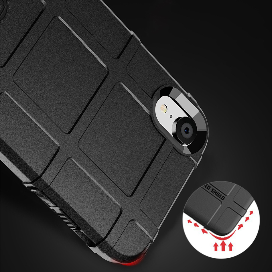 Anti-Shock Grid Texture Shockproof Case for Apple iPhone XR - Black