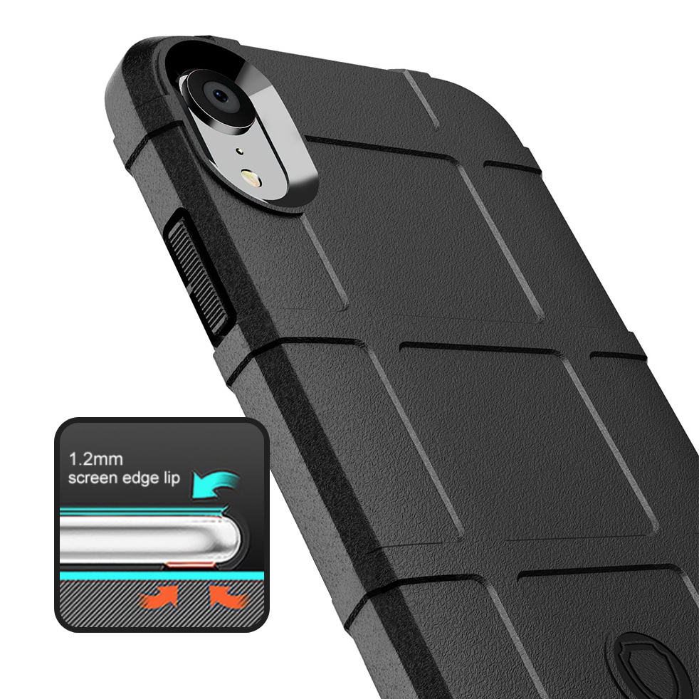 Anti-Shock Grid Texture Shockproof Case for Apple iPhone XR - Black