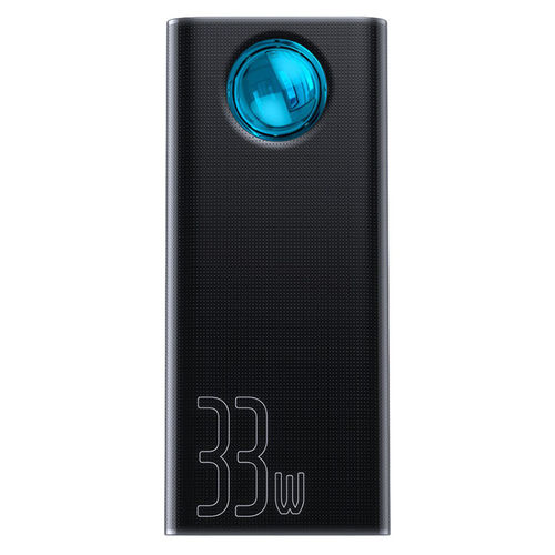 Baseus Amblight 30000mAh Power Bank / (33W) USB-PD Type-C / Fast Charger - Black