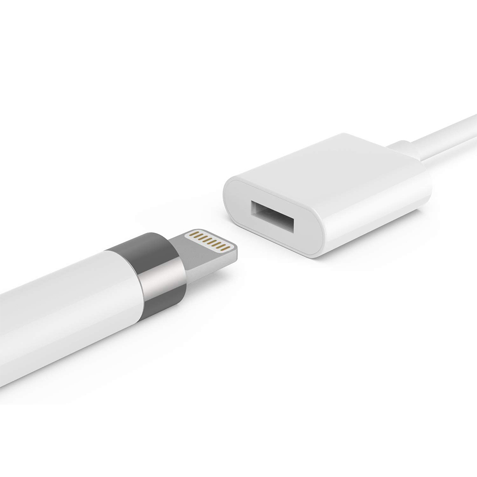 Female Lightning Charging Cable for Apple Pencil (White)