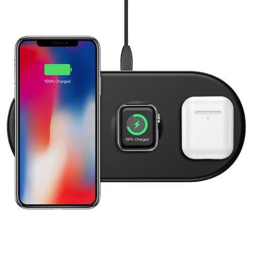 Baseus 3-in-1 Wireless Charger Pad for Apple Watch / iPhone / AirPods - Black