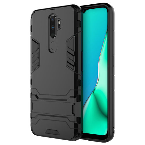 Slim Armour Tough Shockproof Case & Stand for Oppo A5 / A9 2020 - Black