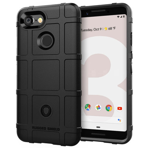 Anti-Shock Grid Texture Shockproof Case for Google Pixel 3 - Black