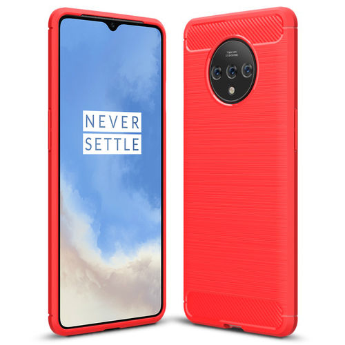 Flexi Slim Carbon Fibre Case for OnePlus 7T - Brushed Red