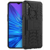 Dual Layer Rugged Tough Shockproof Case & Stand for realme 5 / C3 - Black
