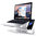 (3-in-1) Aluminium Desktop Stand / Cooling Fan / Phone Holder for MacBook / Laptop - Silver