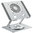 Ergonomic Aluminium Laptop Stand / Cooling Fan / Adjustable Height / 360 Rotation - Silver