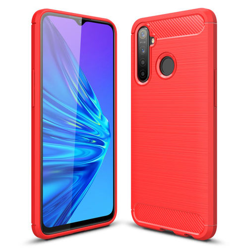 Flexi Slim Carbon Fibre Case for realme 5 - Brushed Red