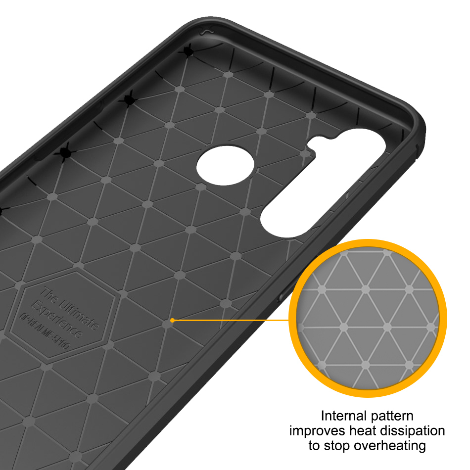 Flexi Slim Carbon Fibre Case for realme 5 Pro - Brushed Black