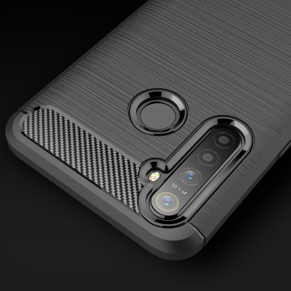 Flexi Slim Carbon Fibre Case for realme 5 Pro - Brushed Black