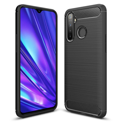 Flexi Slim Carbon Fibre Case for realme 5 Pro - Brushed Black