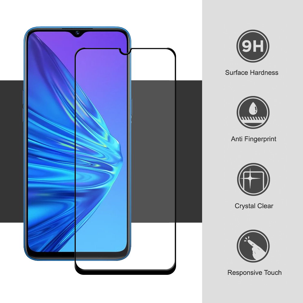 Full Coverage Tempered Glass Screen Protector for realme 5