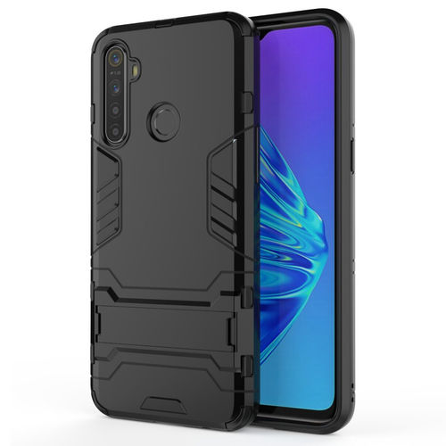 Slim Armour Tough Shockproof Case & Stand for realme 5 - Black