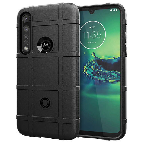 Anti-Shock Grid Texture Shockproof Case for Motorola Moto G8 Plus - Black