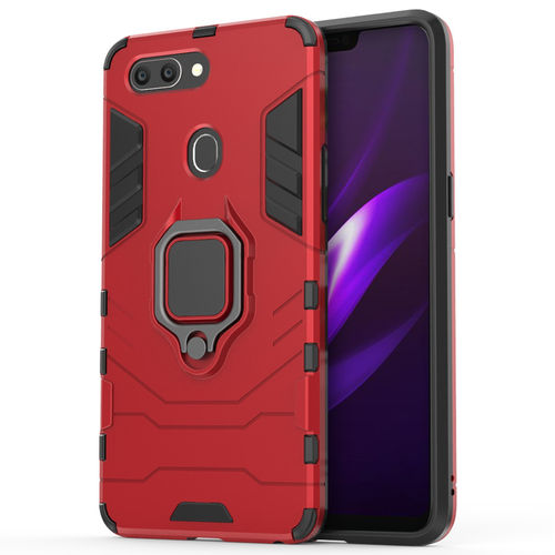 Slim Armour Tough Shockproof Case / Finger Ring Holder for Oppo R15 - Red