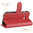 Leather Wallet Case & Card Holder Pouch for Alcatel U3 - Red