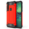 Military Defender Tough Shockproof Case for Motorola Moto G8 Plus - Red