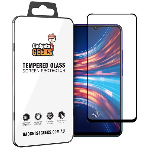 Full Coverage Tempered Glass Screen Protector for Vivo S1 - Black