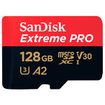 SanDisk Extreme Pro 128GB MicroSDXC A2 Class 10 UHS-I Memory Card Adapter