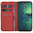 Leather Wallet Case & Card Holder Pouch for Motorola Moto G8 Plus - Red