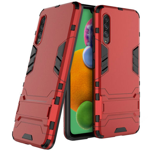 Slim Armour Tough Shockproof Case & Stand for Samsung Galaxy A90 5G - Red