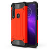 Military Defender Tough Shockproof Case for Motorola One Macro - Red