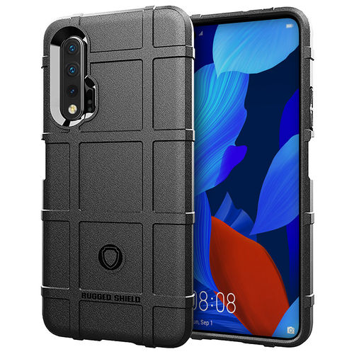 Anti-Shock Grid Texture Shockproof Case for Huawei Nova 5T - Black