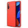 Flexi Slim Litchi Texture Case for Huawei Nova 5T - Red Stitch